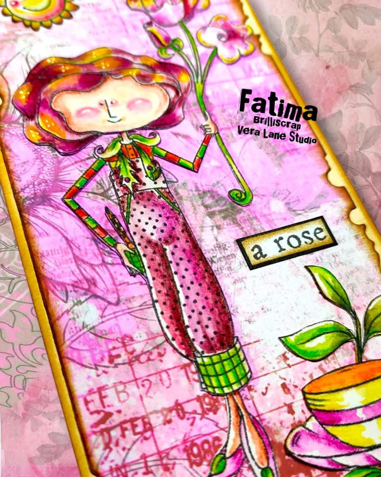 Tea Rose digital card kit  - 6 Digi stamps in jpg and png files and 1 digital background