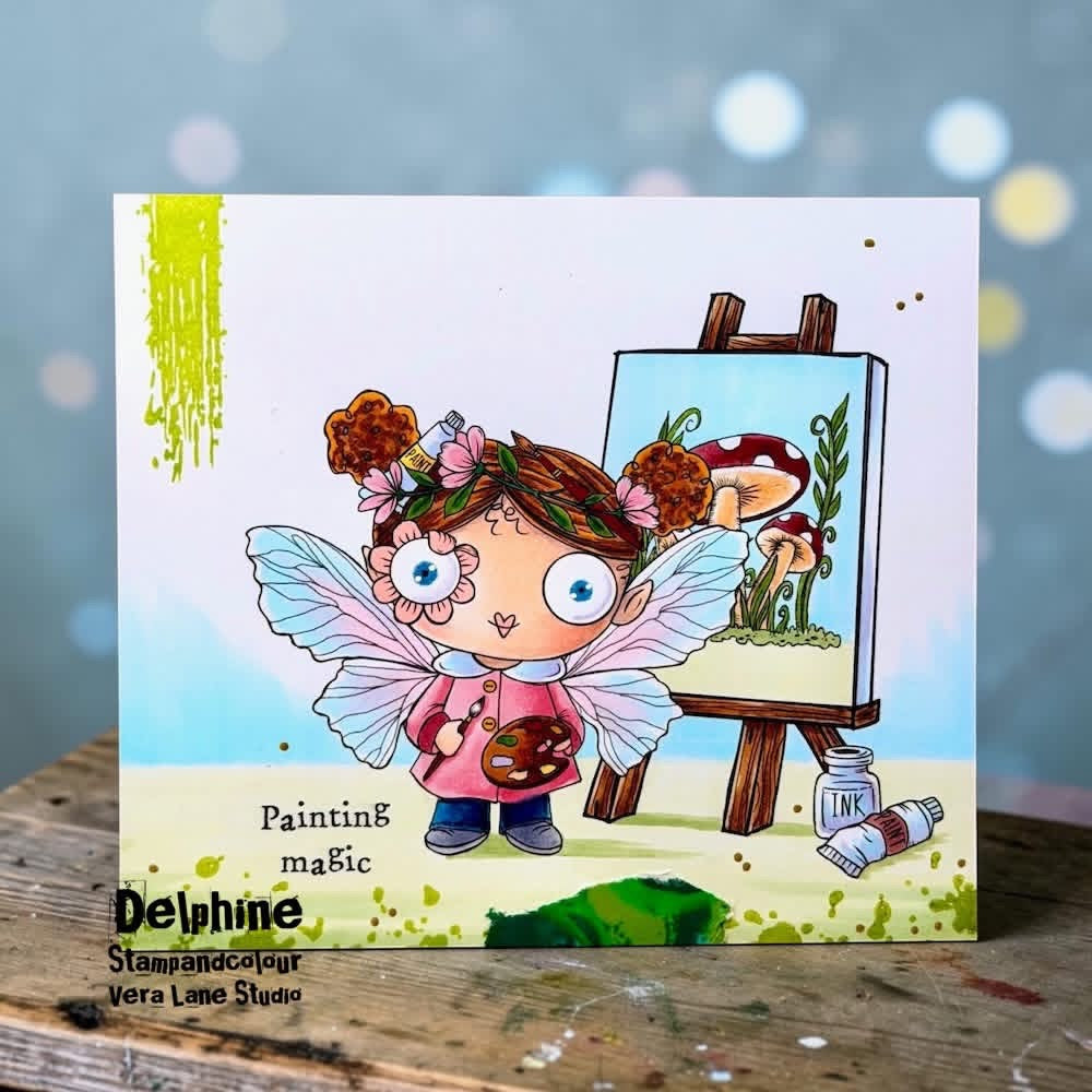 Palette Fairy Digital Stamp Set Fairy Artist PNG JPG Printable