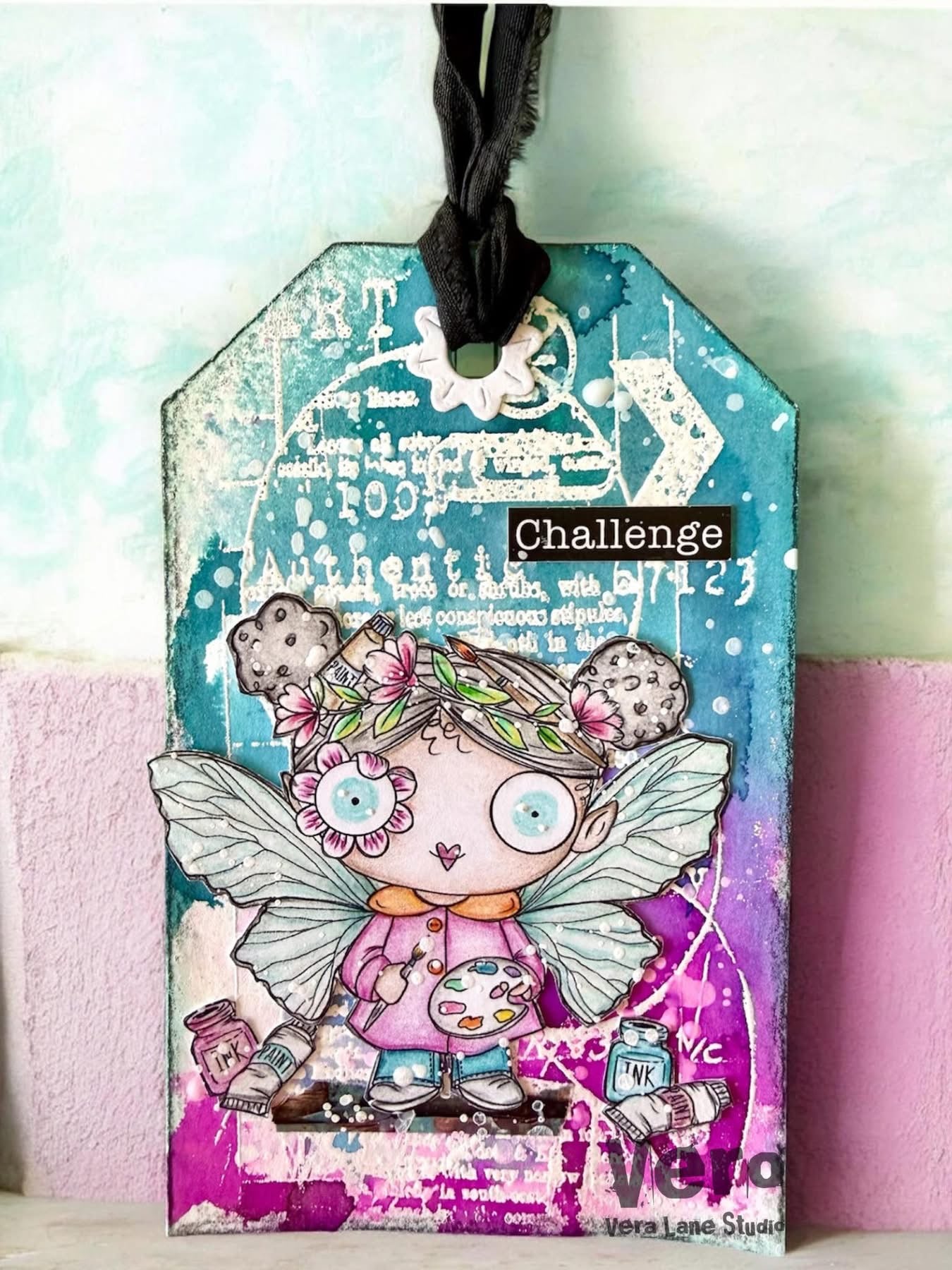 Palette Fairy Digital Stamp Set Fairy Artist PNG JPG Printable