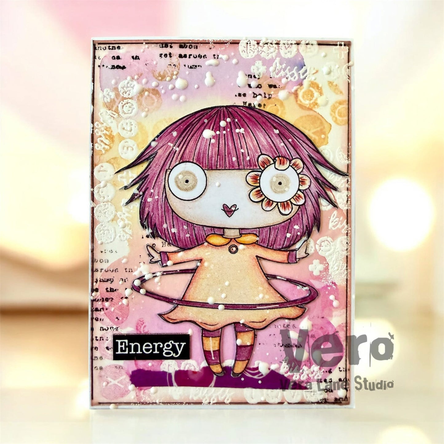 Hoopdance - 5 digital stamp card kit with colored backgrounds
