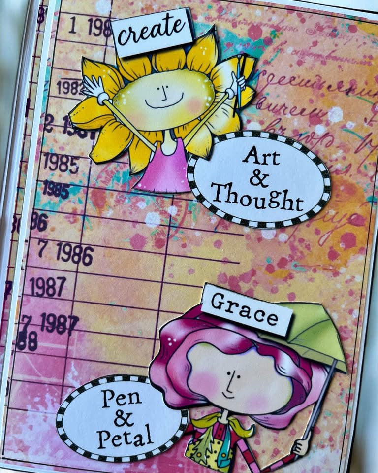 Fleur de Girl Printable Journal Kit – 18 Reflection Printables with 12 Fleur de Girl Characters, Monthly Prompts, Stickers, Tags & Add-On Pages