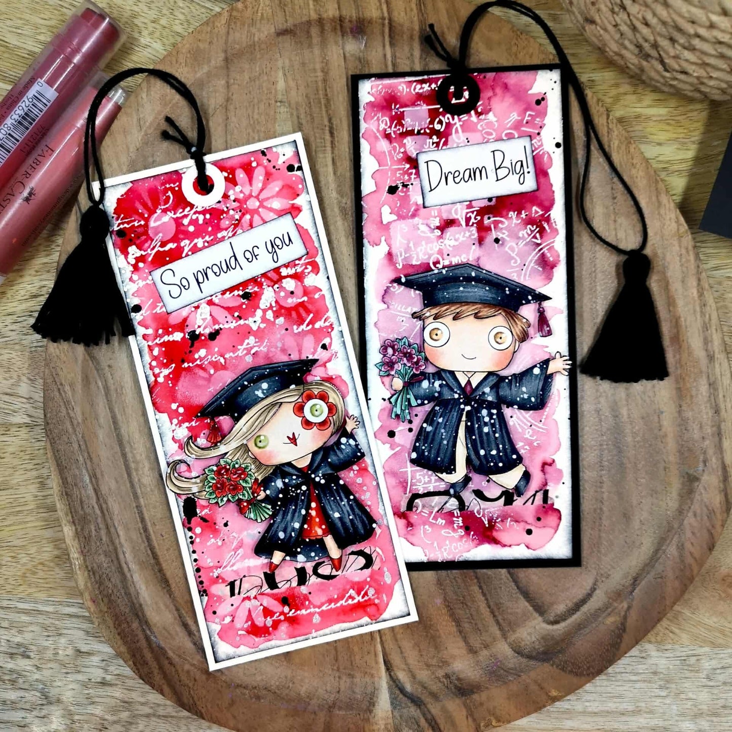 Graduation day - 9 digital stamps, handing characters