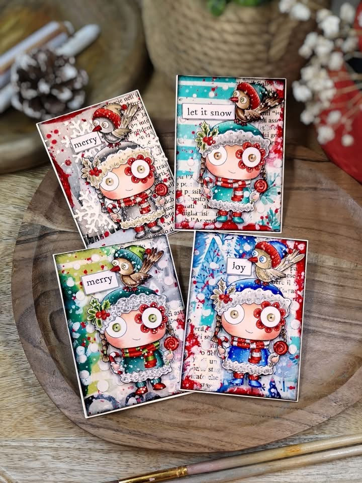 Holiday Clips and Card Starts - 13 holiday themed backgrounds, 2 PDF pages of sentiments