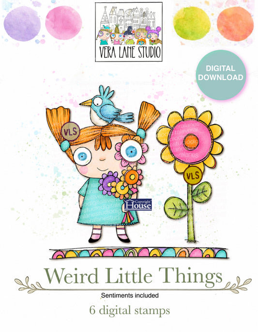Weird Little Things - 6 Digi stamps in jpg and png files