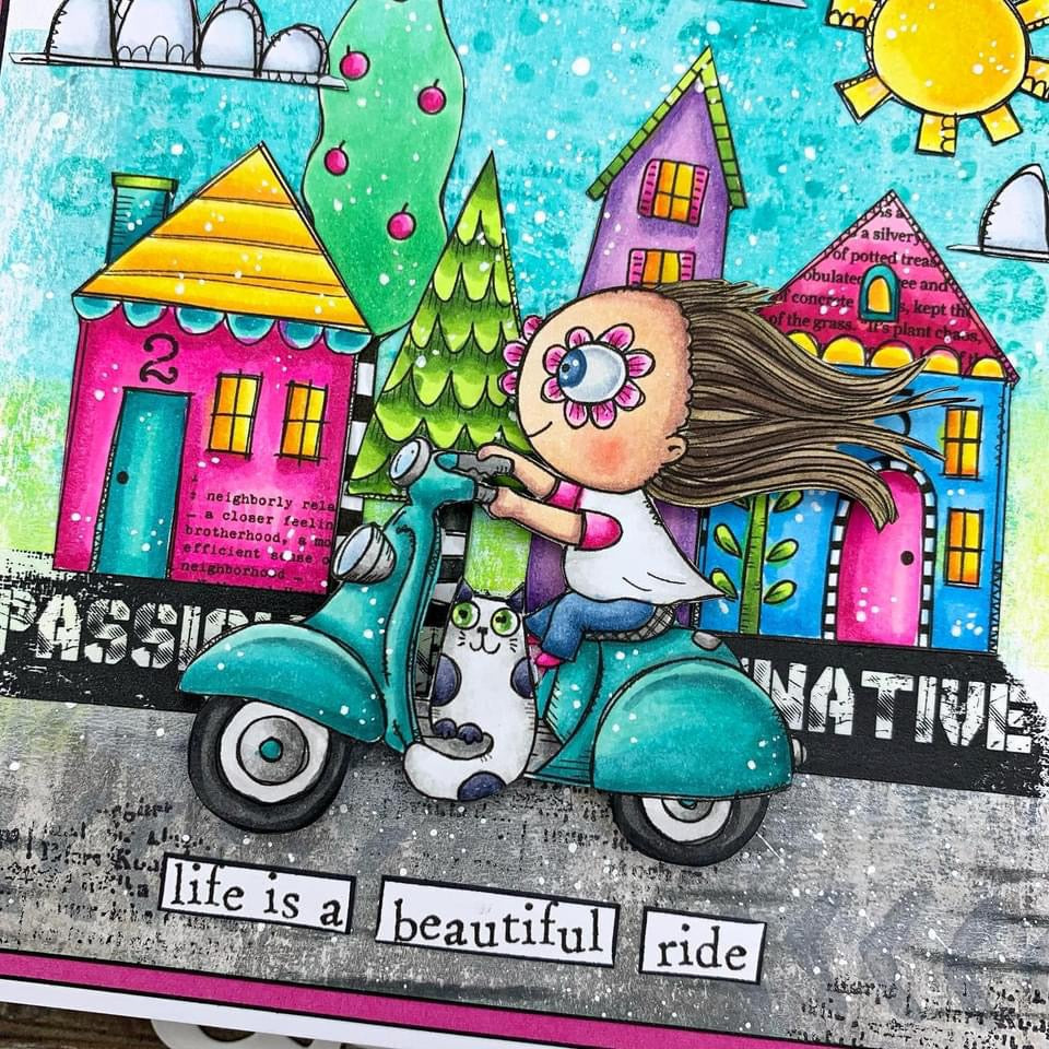 My Vespa - 7 Digi stamp set in jpg and png files