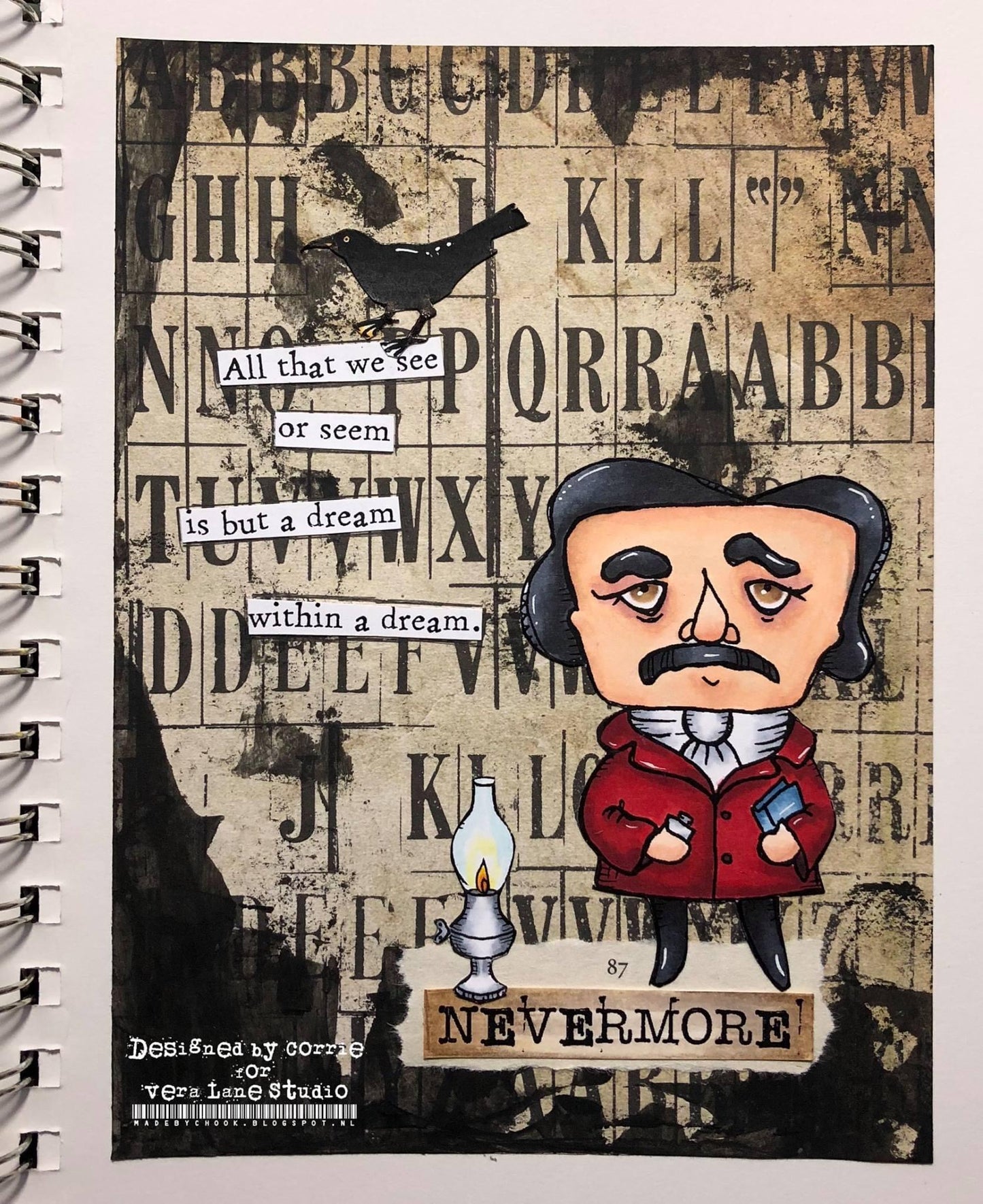 Edgar Allen Poe - 8 Digi stamp set in jpg and png files