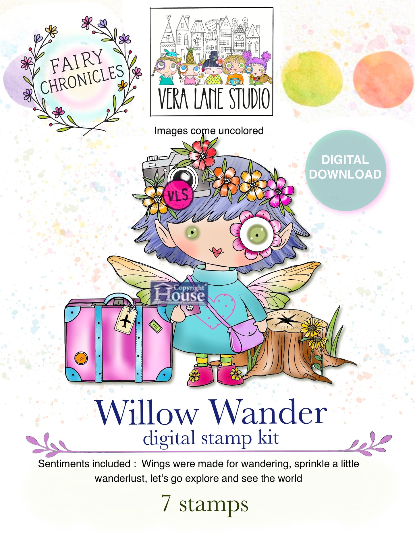 Willow Wander Fairy - digital stamp kit
