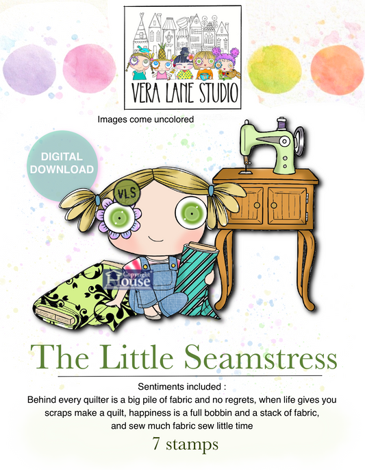 The Little Seamstress - 7 Digi stamps in JPG and PNG files
