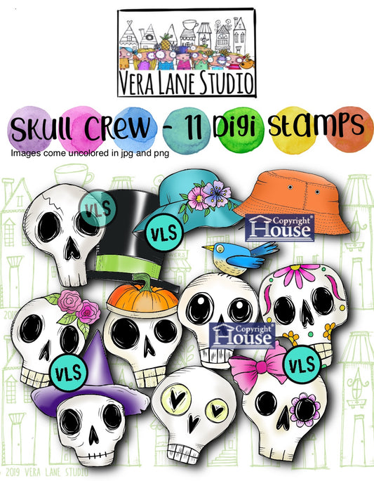 Skull Crew - 11 Digi stamps in jpg and png files