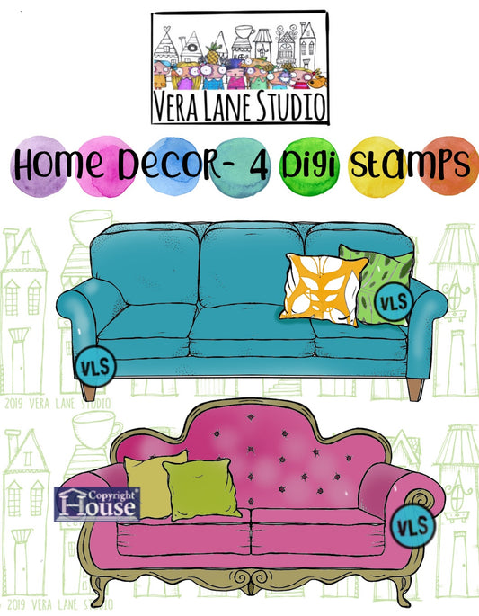 Home  Decor - 4 Digi stamps
