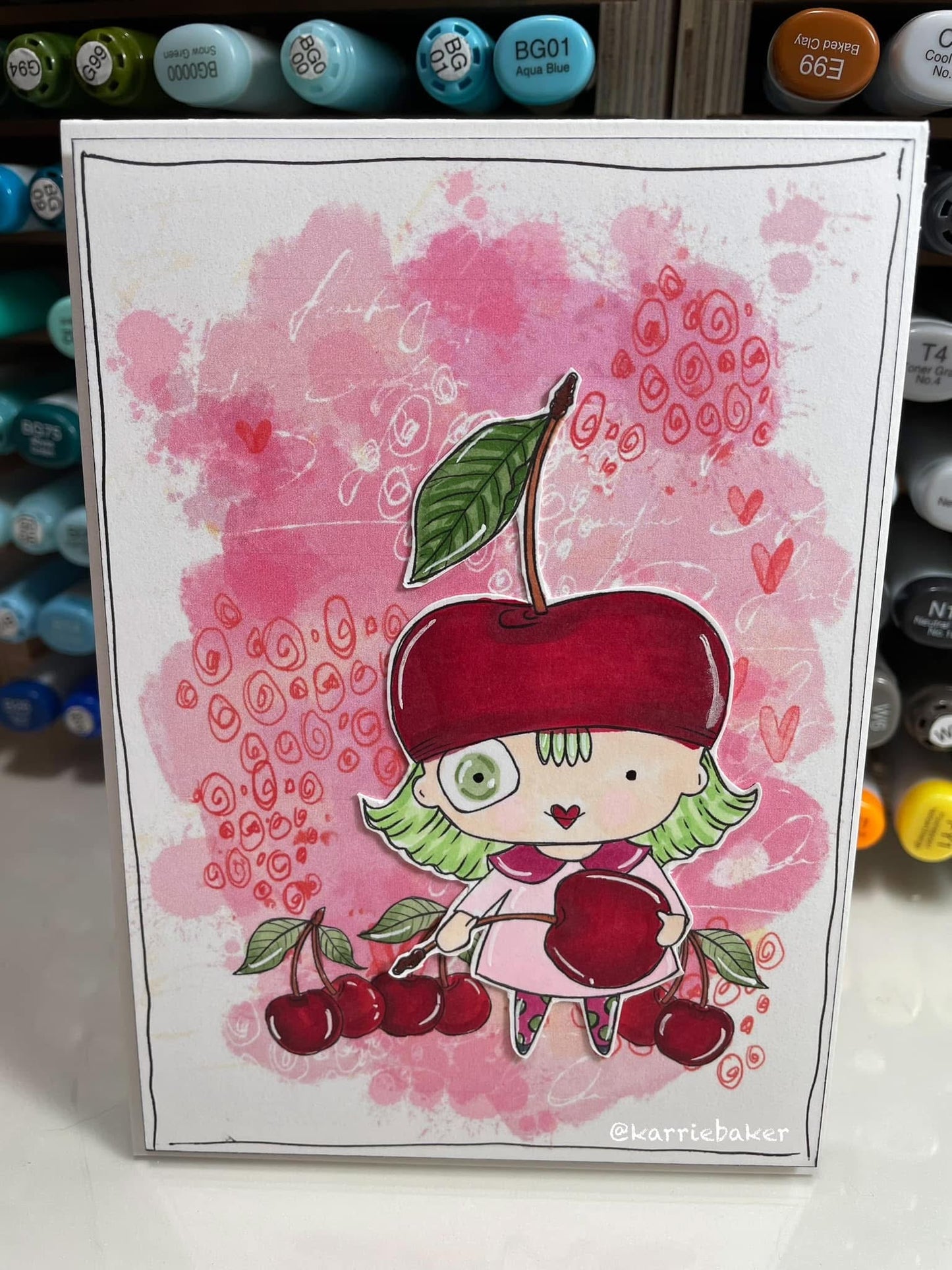 Cherry - 4 Digi stamps set in png and jpg files