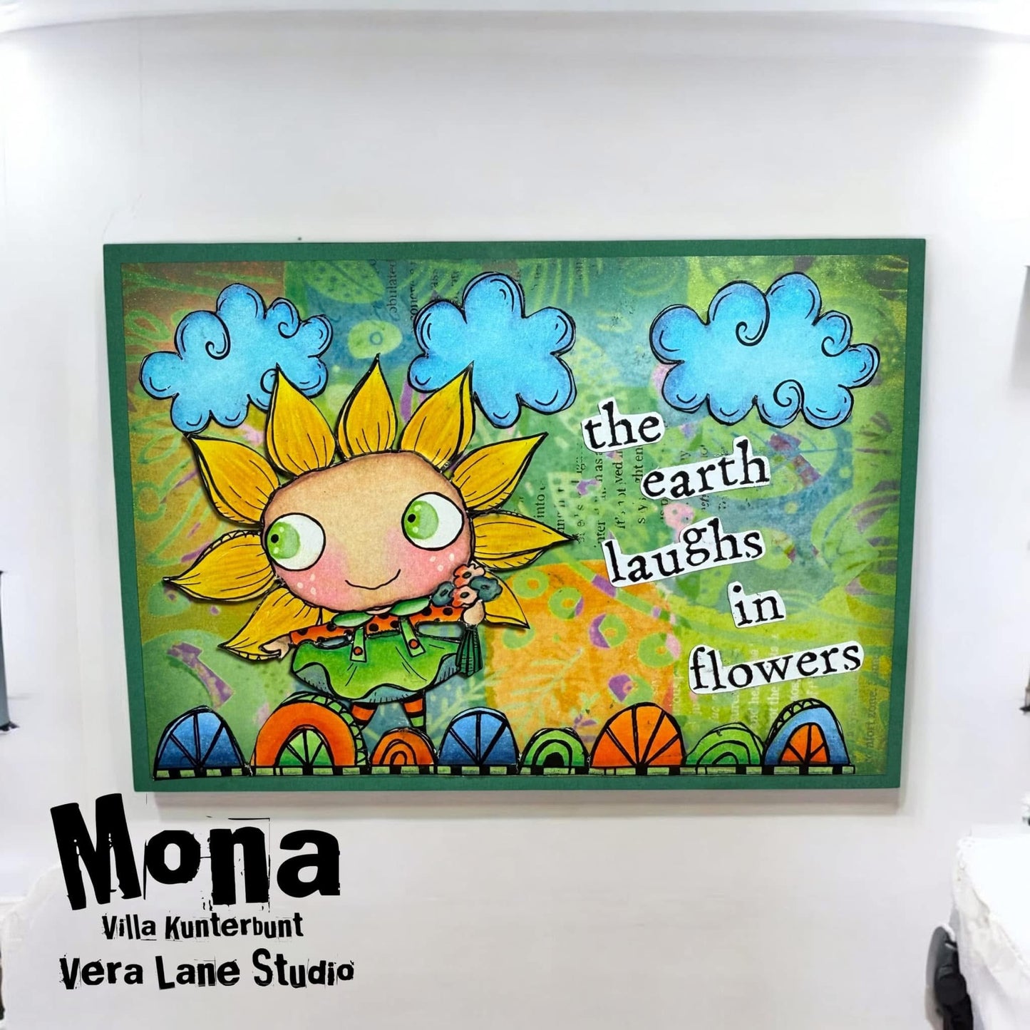 Danse des Petales - 3 Digi stamps 4 colorful backgrounds