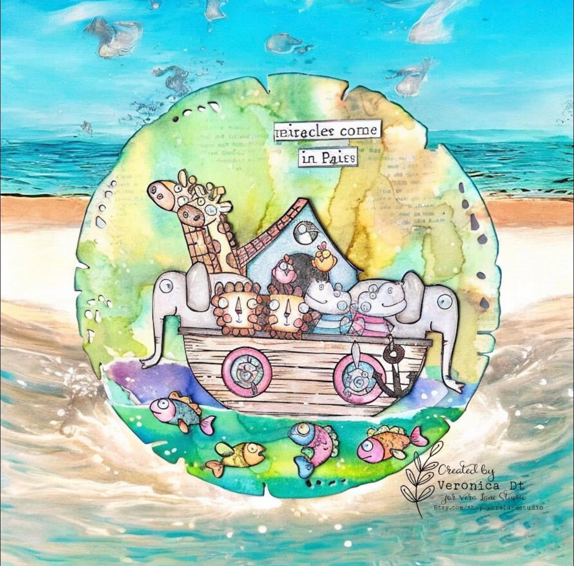 Noah’s Ark - 7 Digi stamp bundle in jpg and png files