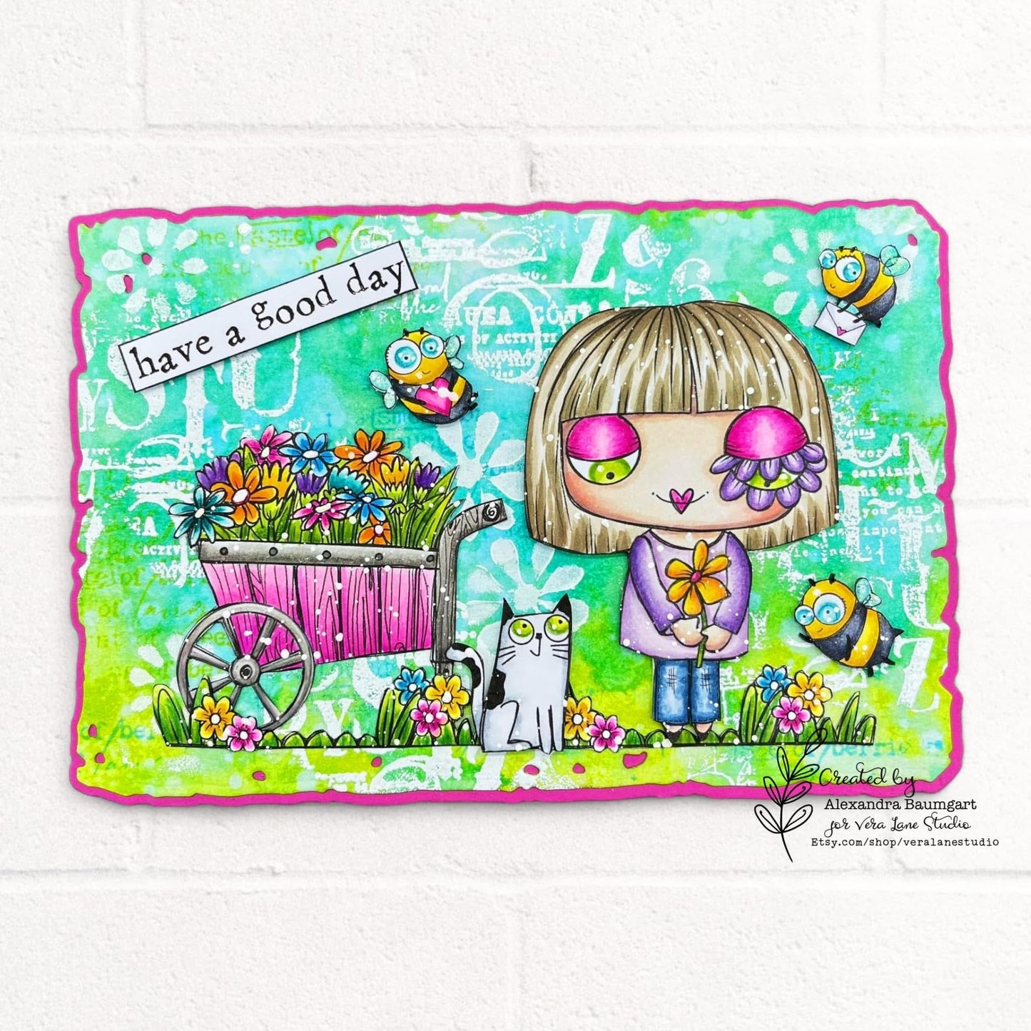 Emily Anne 5 set Bundle 1 – 31 Digi Stamps + 1 Background | Whimsical Hand-Drawn Digital Stamps for Cardmaking, Journals & Scrapbooking