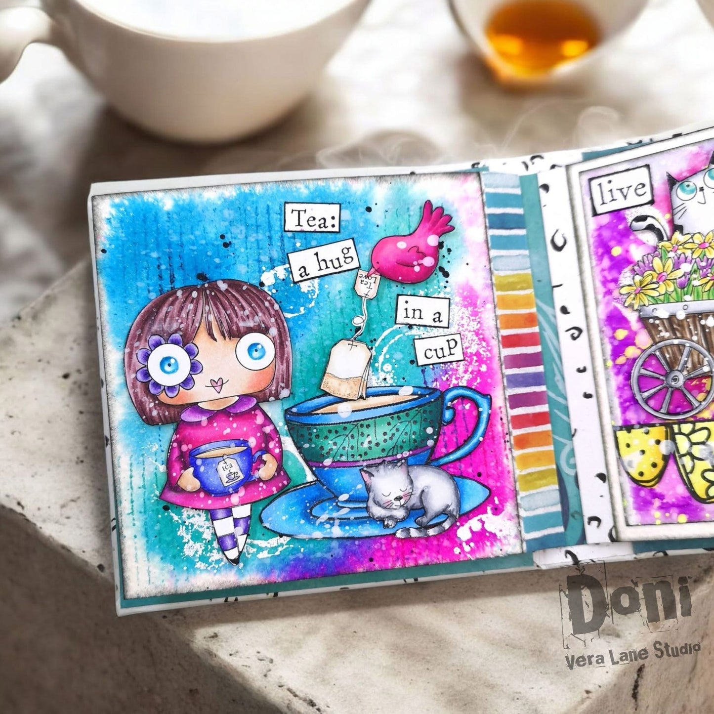 Emily Anne Bundle 2 – 5 Set Bundle | 28 Digi Stamps + 2 Backgrounds | Whimsical Hand-Drawn Digital Stamps for Cardmaking, Journals & Scrapbooking