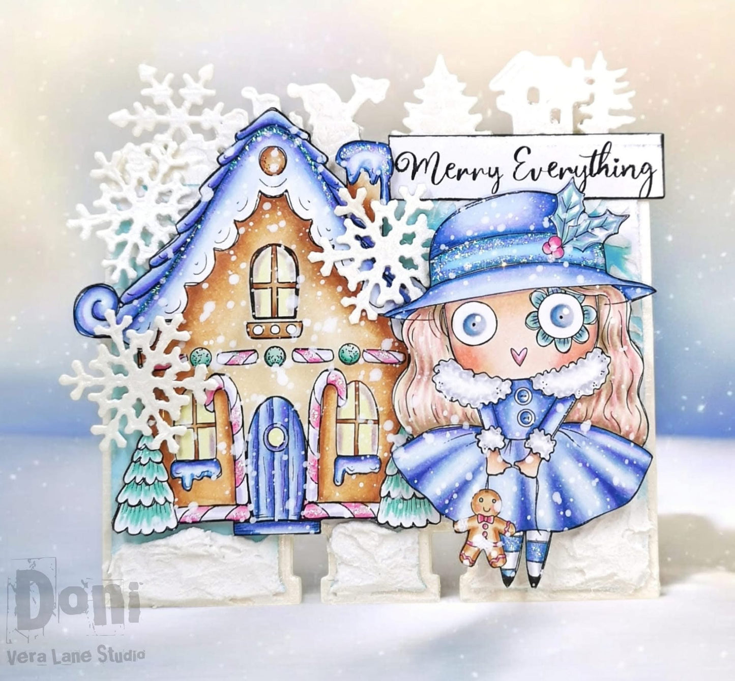 Gingerbread House -5 Digi stamps in jpg and png  files