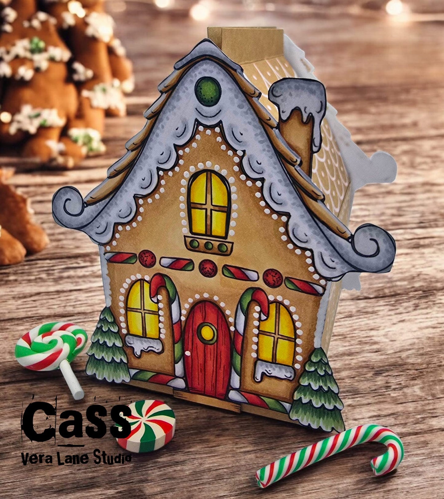 Gingerbread House -5 Digi stamps in jpg and png  files