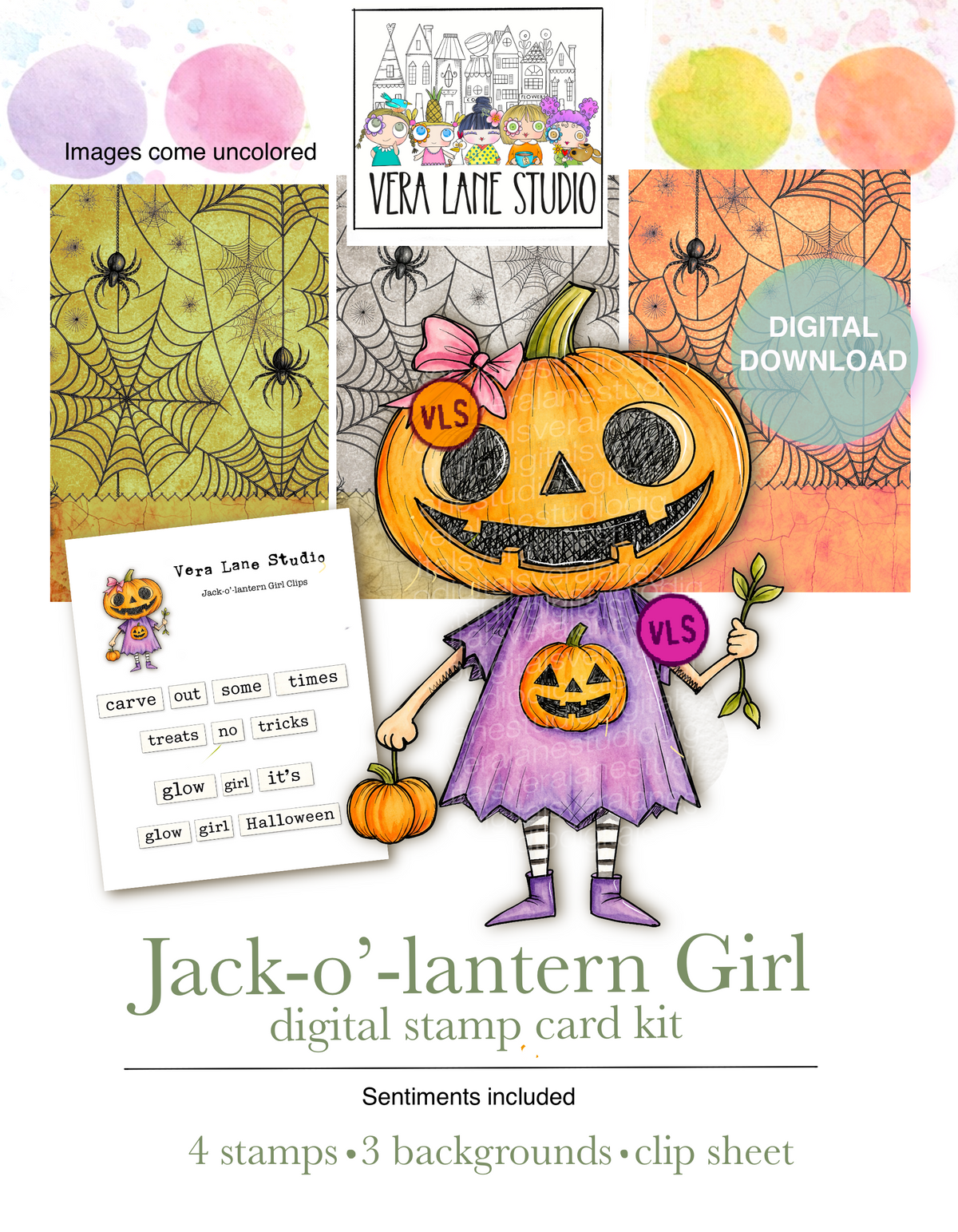 Jack-o’-lantern Girl Card Kit