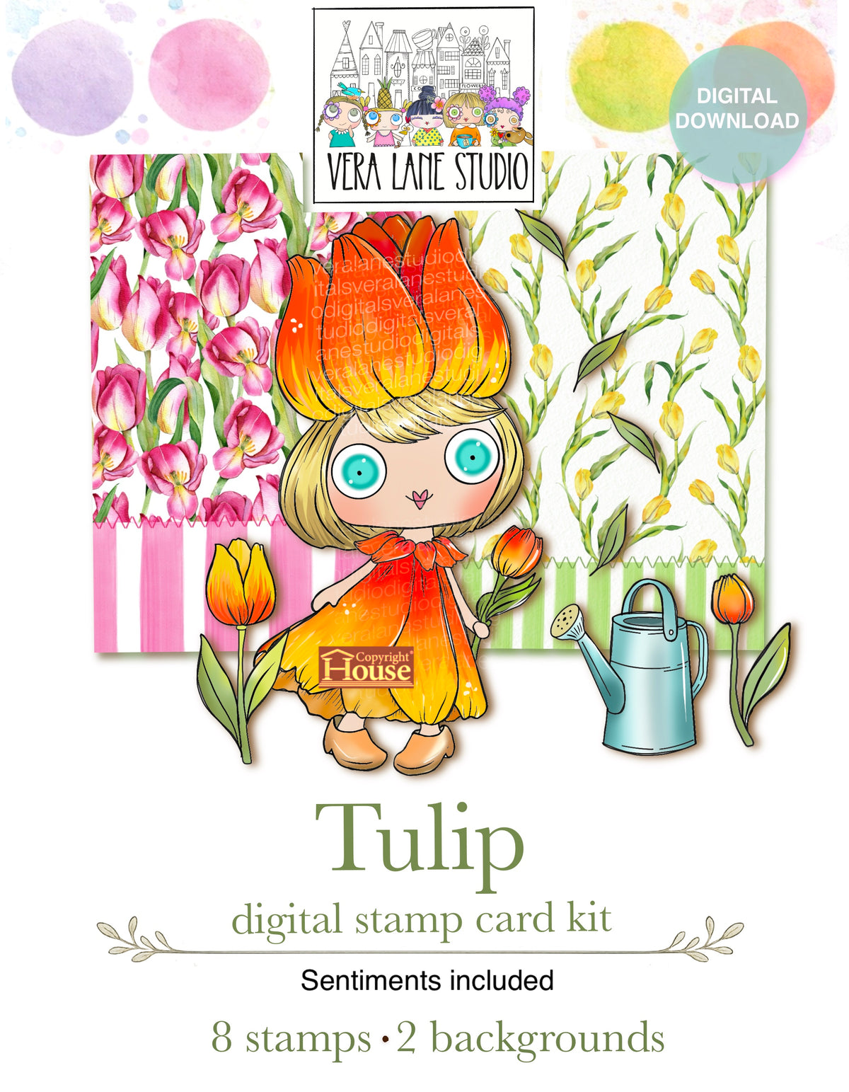 Tulip- Character digital card kit