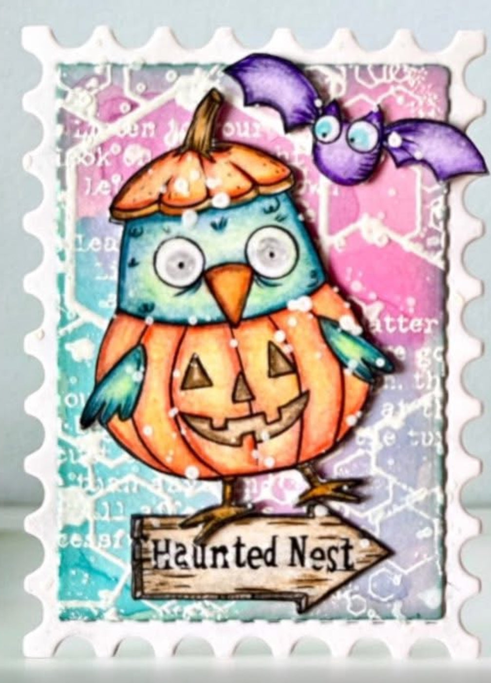 Halloween  Warblers Digital Stamp Card Kit – Cute Bird Digi Stamp Set with Spooky Backgrounds for Card Making, Journals & Scrapbooking