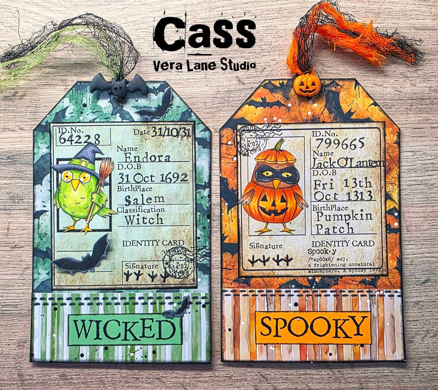 Halloween  Warblers Digital Stamp Card Kit – Cute Bird Digi Stamp Set with Spooky Backgrounds for Card Making, Journals & Scrapbooking