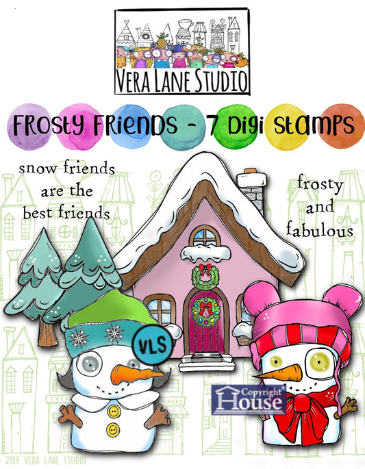 Frosty Friends - 7 Digi stamps in jpg and png files