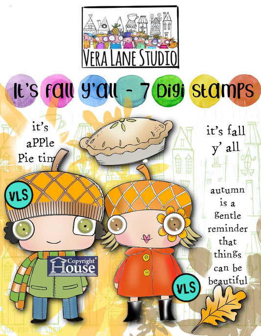 It’s Fall Y’All - 7 Digi stamps in jpg and png files