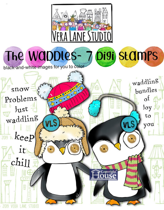 The Waddles - 7 Digi stamps in jpg and png files