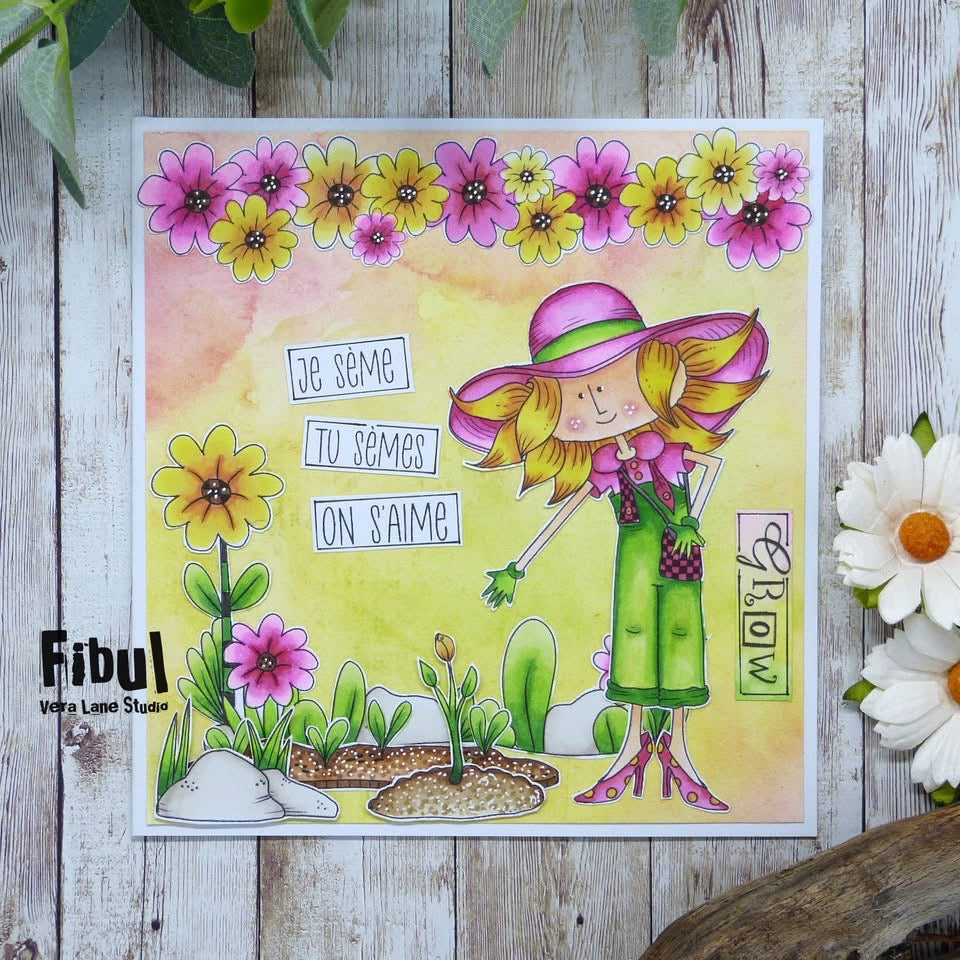 Fleur de Girl Mega Bundle – 33 Hand-Drawn Digital Stamps + 2 Backgrounds | Vera Lane Studio