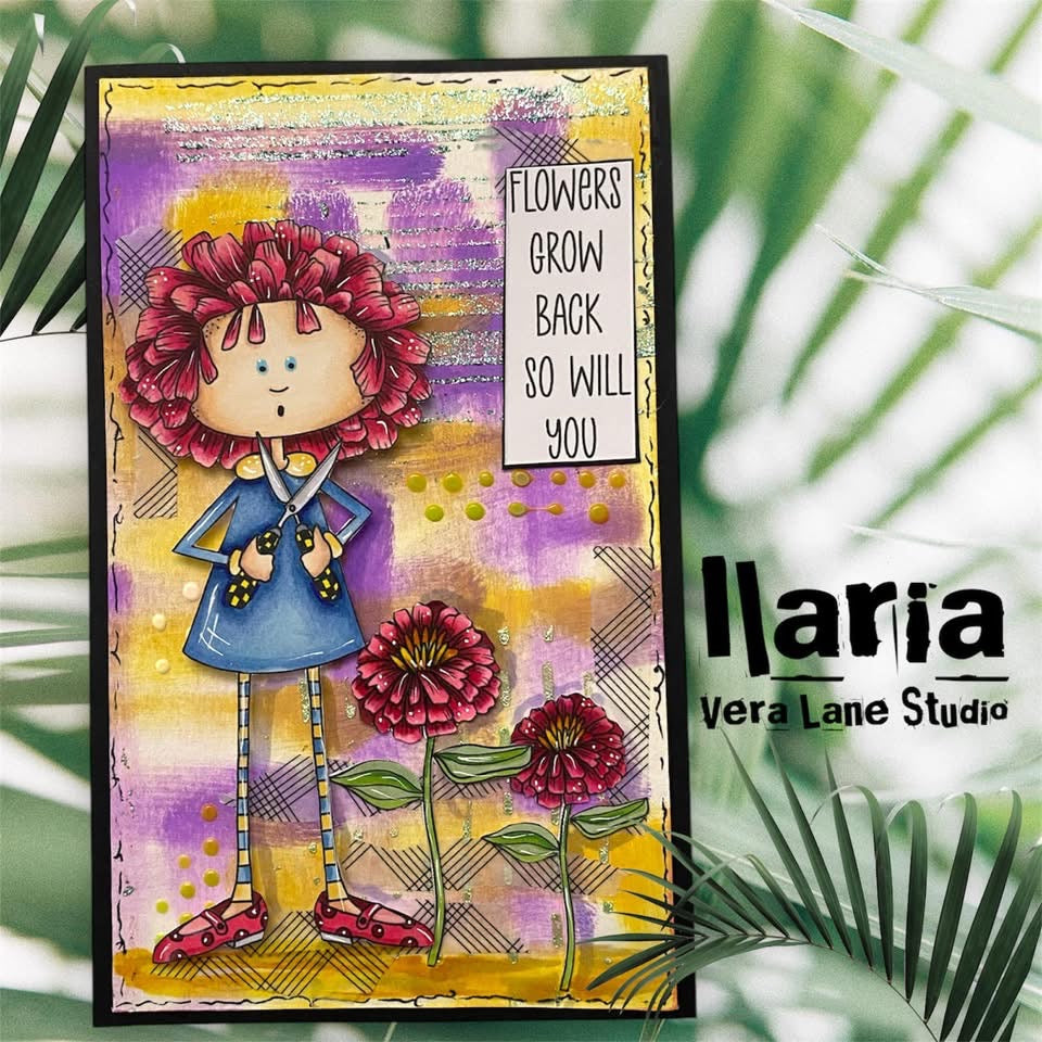 Fleur de Girl Mega Bundle – 33 Hand-Drawn Digital Stamps + 2 Backgrounds | Vera Lane Studio