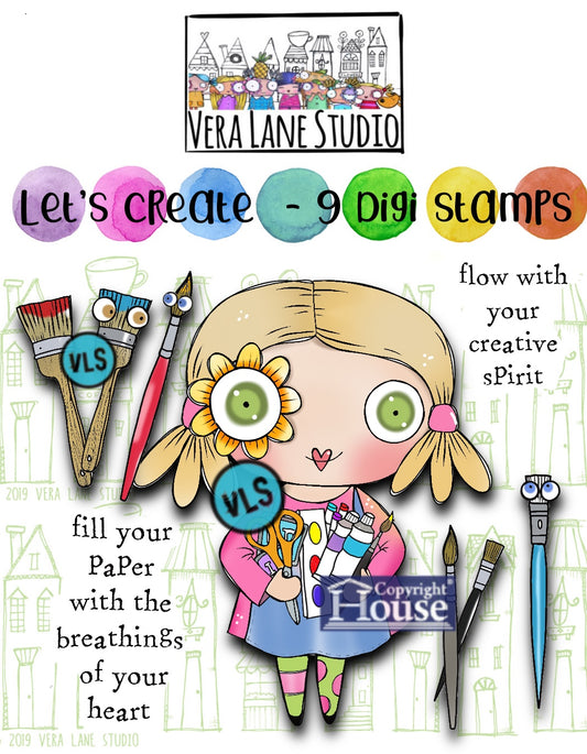 Let’s Create - 9 Digi Stamps