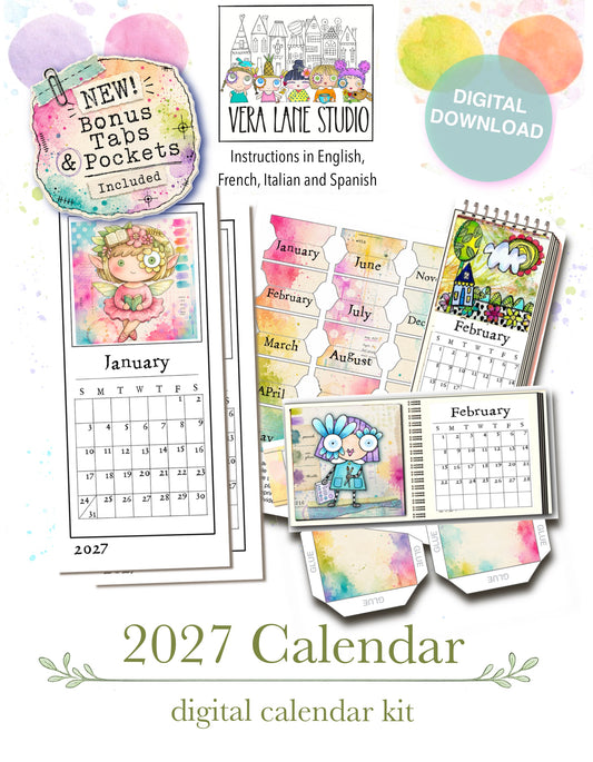 2027 Printable Calendar Kit with tabs and pockets
