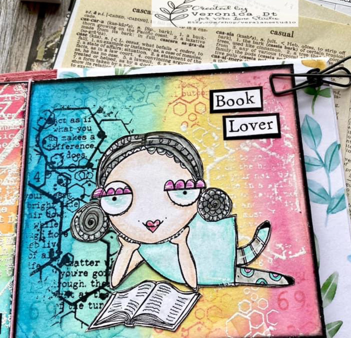 Book Lover - whimsical and quirky book lover digi set in jpg and png files