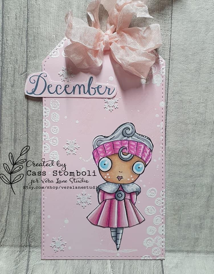 December - Whimsical and quirky winter girl for December celebrations; 4 digi stamp set