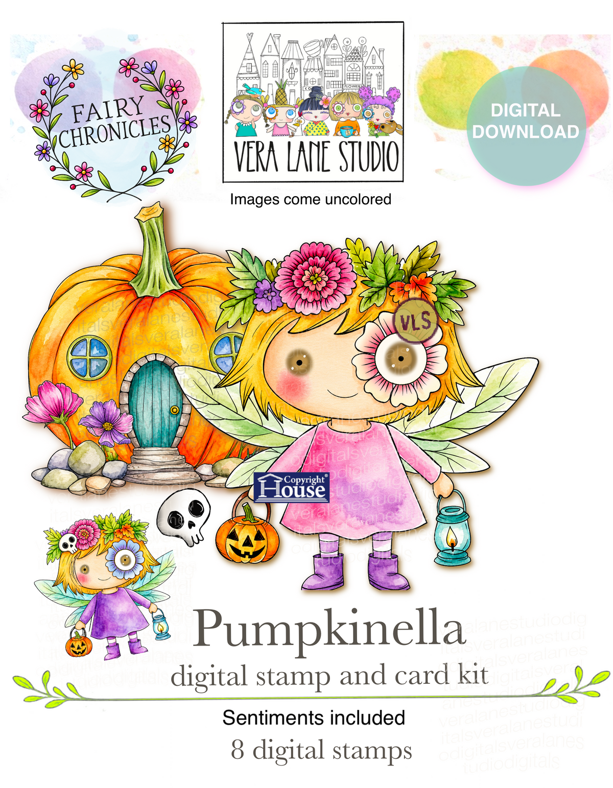 Pumpkinella | Fairy Chronicles Digital Stamp & Card Kit