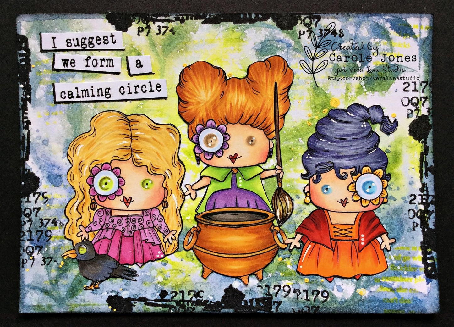 Mary and Winnie  -  6  Digi stamp bundle in jpg and png files be