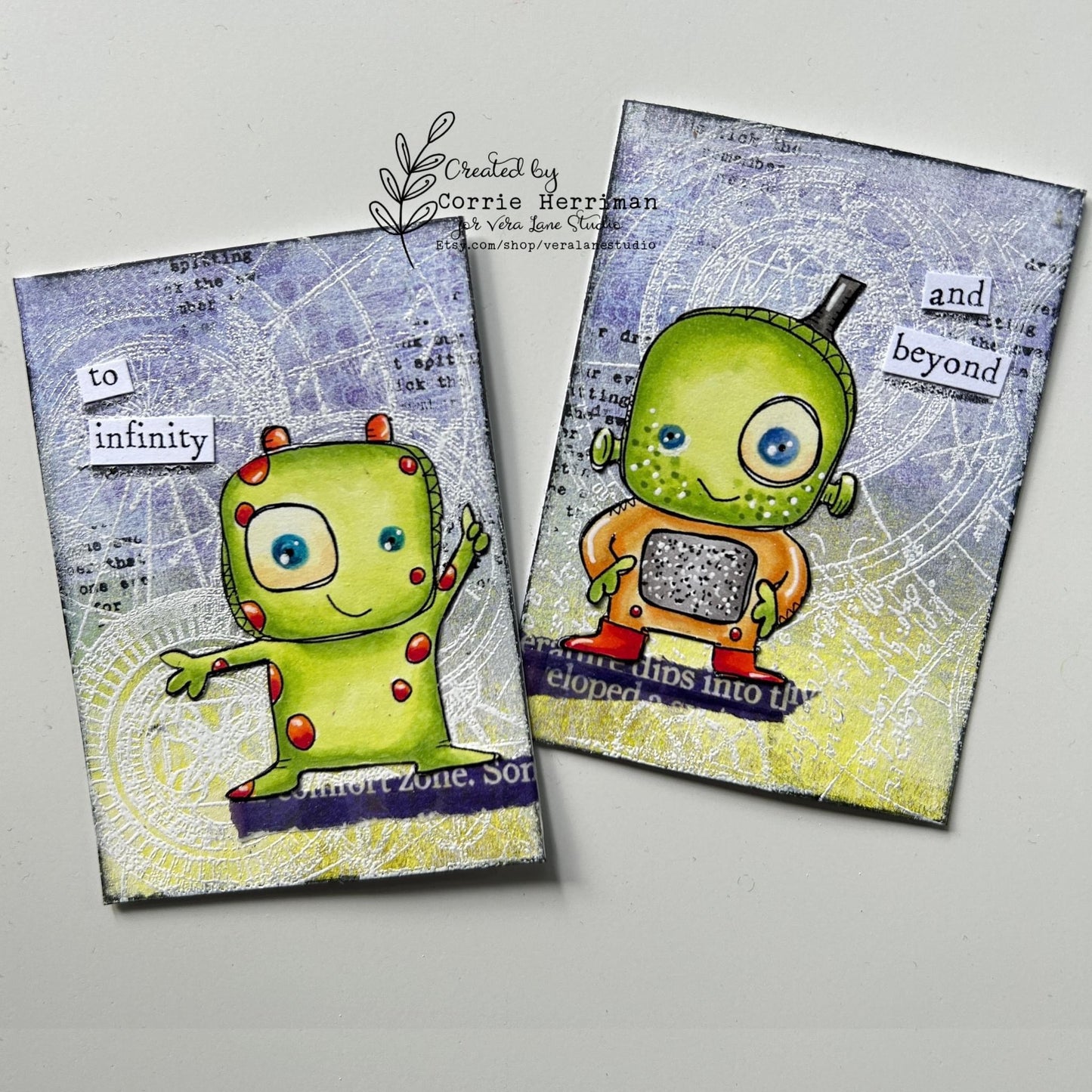 The Tiny Aliens - 6 digi stamps in jpg and png files