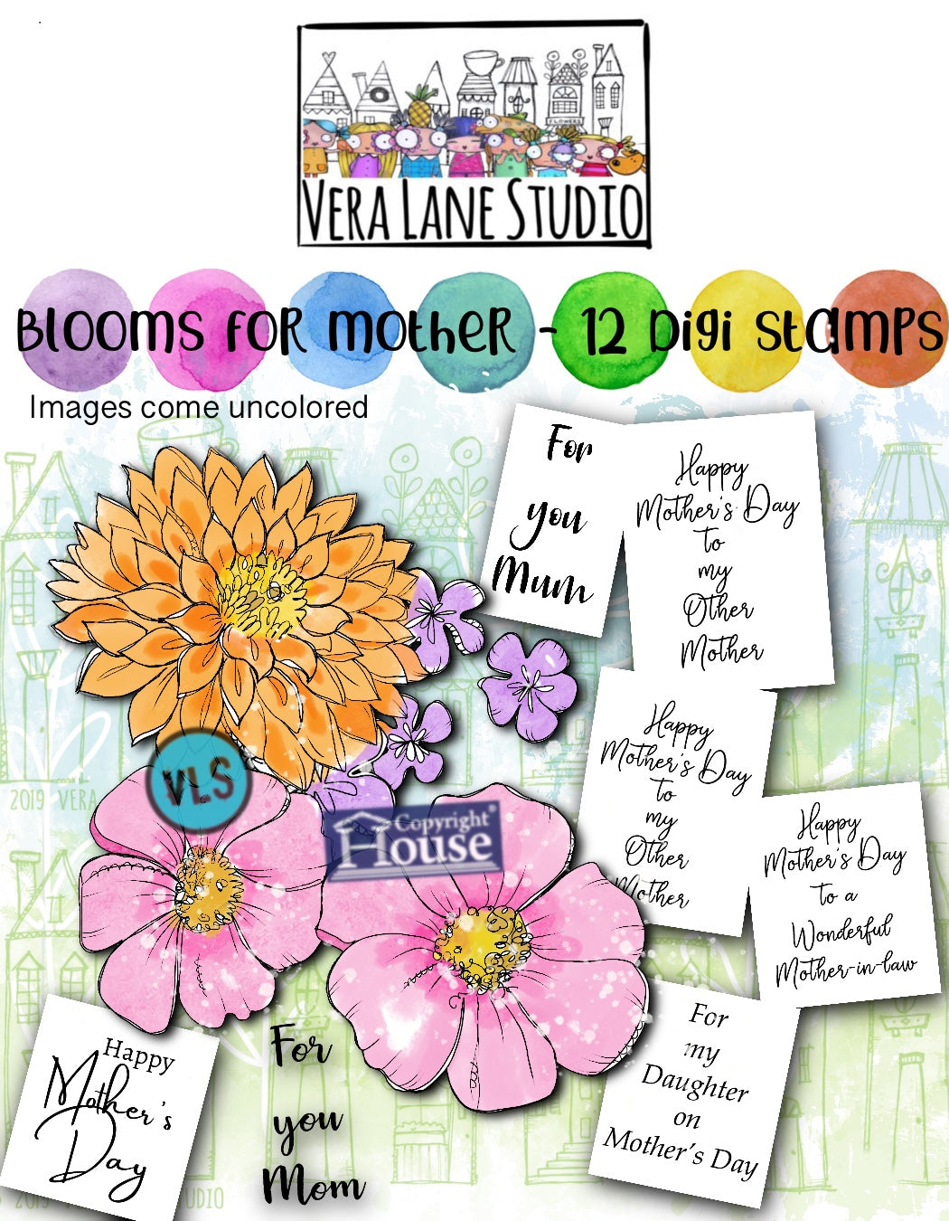 Blooms for a Mother - 12 digi stamp
