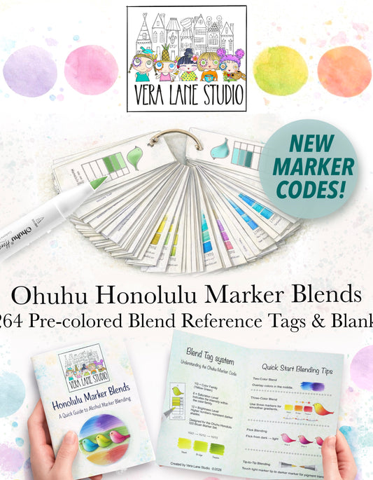 Ohuhu Honolulu Marker Blends NEW Codes 264 Pre-Colored Blend Reference Tags Printable