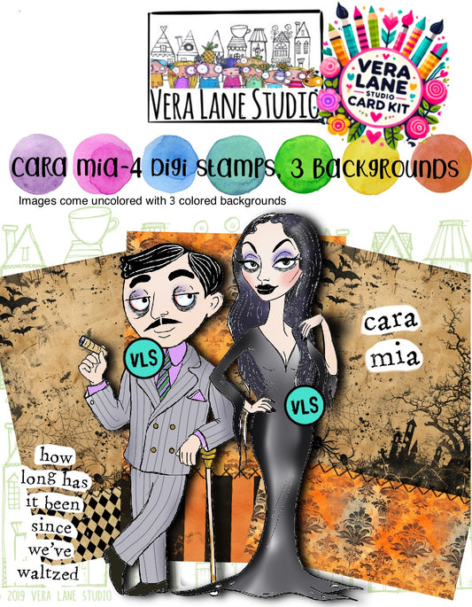 Cara Mia - digital Stamp and digital paper card kit