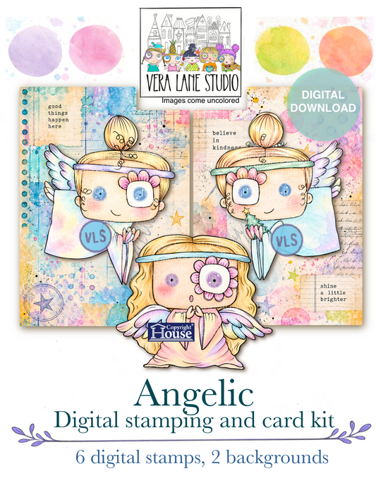 Angelic - 6 Digi stamps in jpg and png files