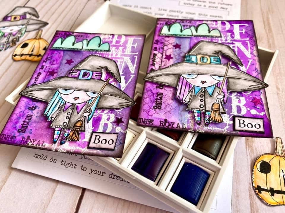 Wee Witches - 8 digital files |Card, Junk Journal and Scrap Kit