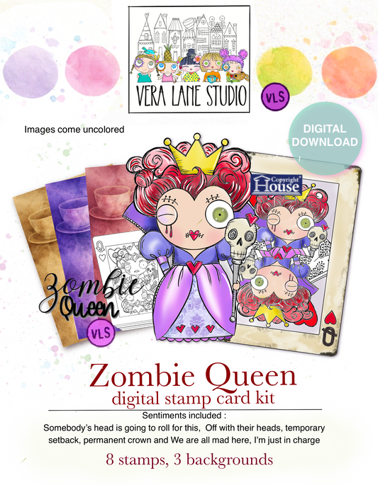 Zombie Queen - 6 Digi stamps in jpg and png files