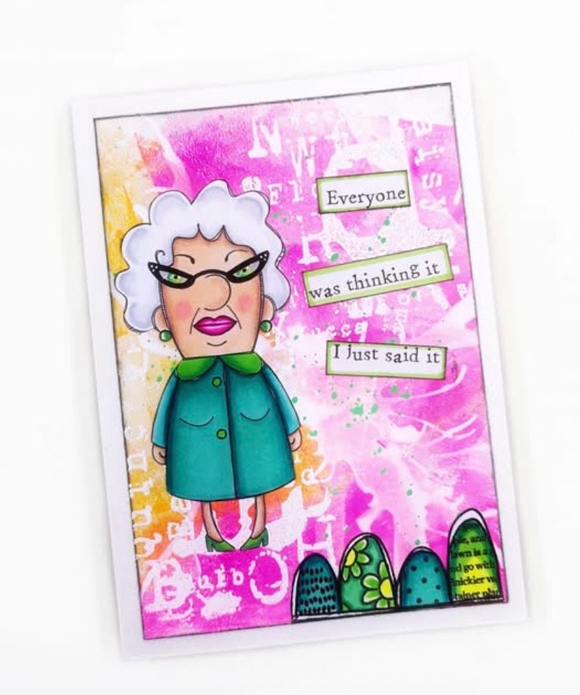 Agnes Rose Digital card and stamp kit