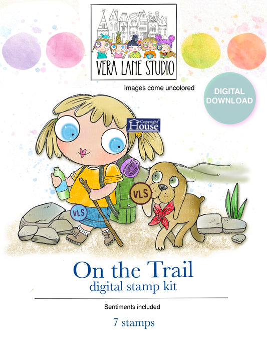 On the Trail - 9 digi stamp bundle in png and jpg files  instant download