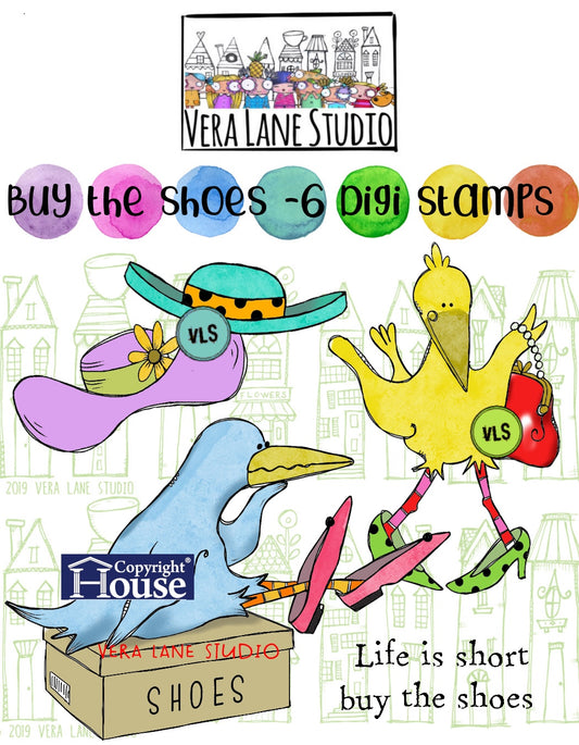 Buy The Shoes - 6 Digi stamps in jpg and png files