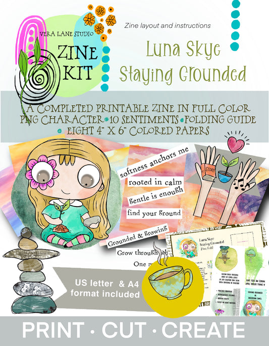 Reflections for Resilience and Calm – Mini Zine and card kit  (Featuring Luna Skye)