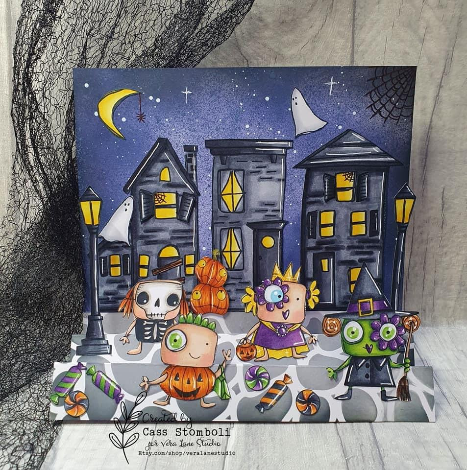 Halloween Street - 9 Digi stamps in jpg and png files