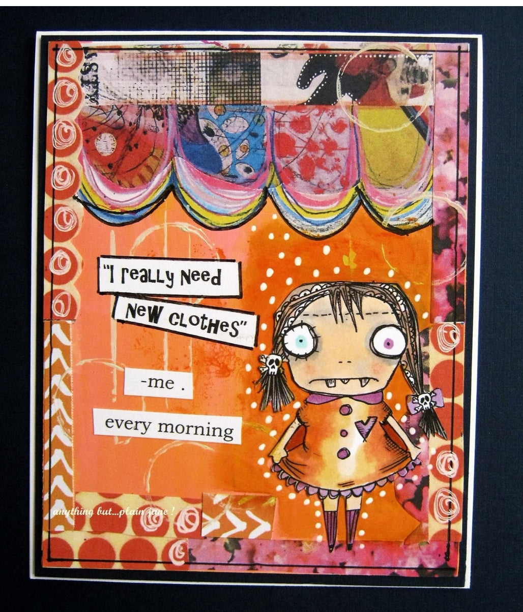 Vera’s Zombies - 3 characters, 2 sentiments Digi stamp bundle