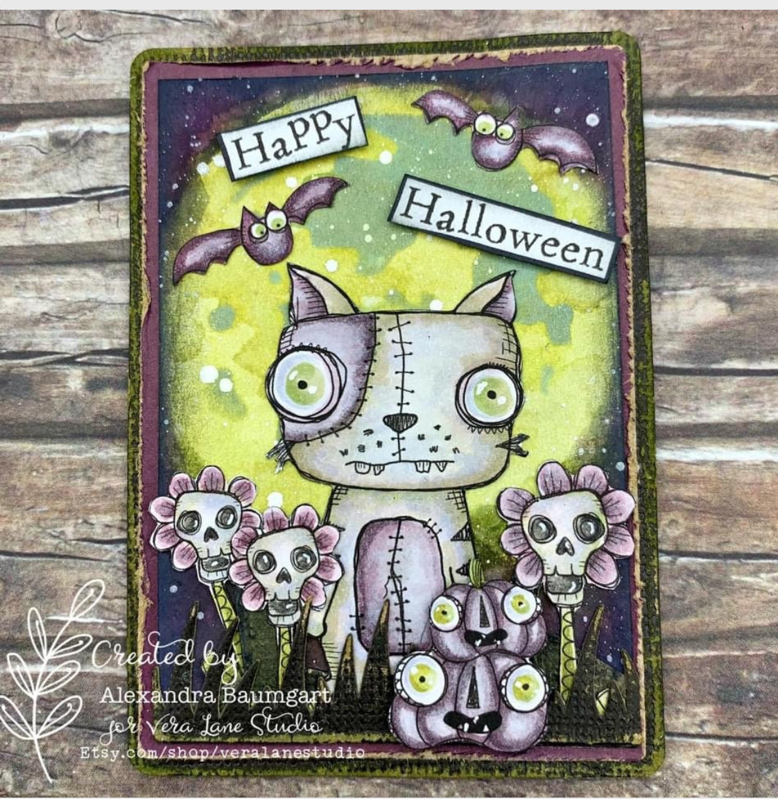 Vera’s Zombies - 3 characters, 2 sentiments Digi stamp bundle